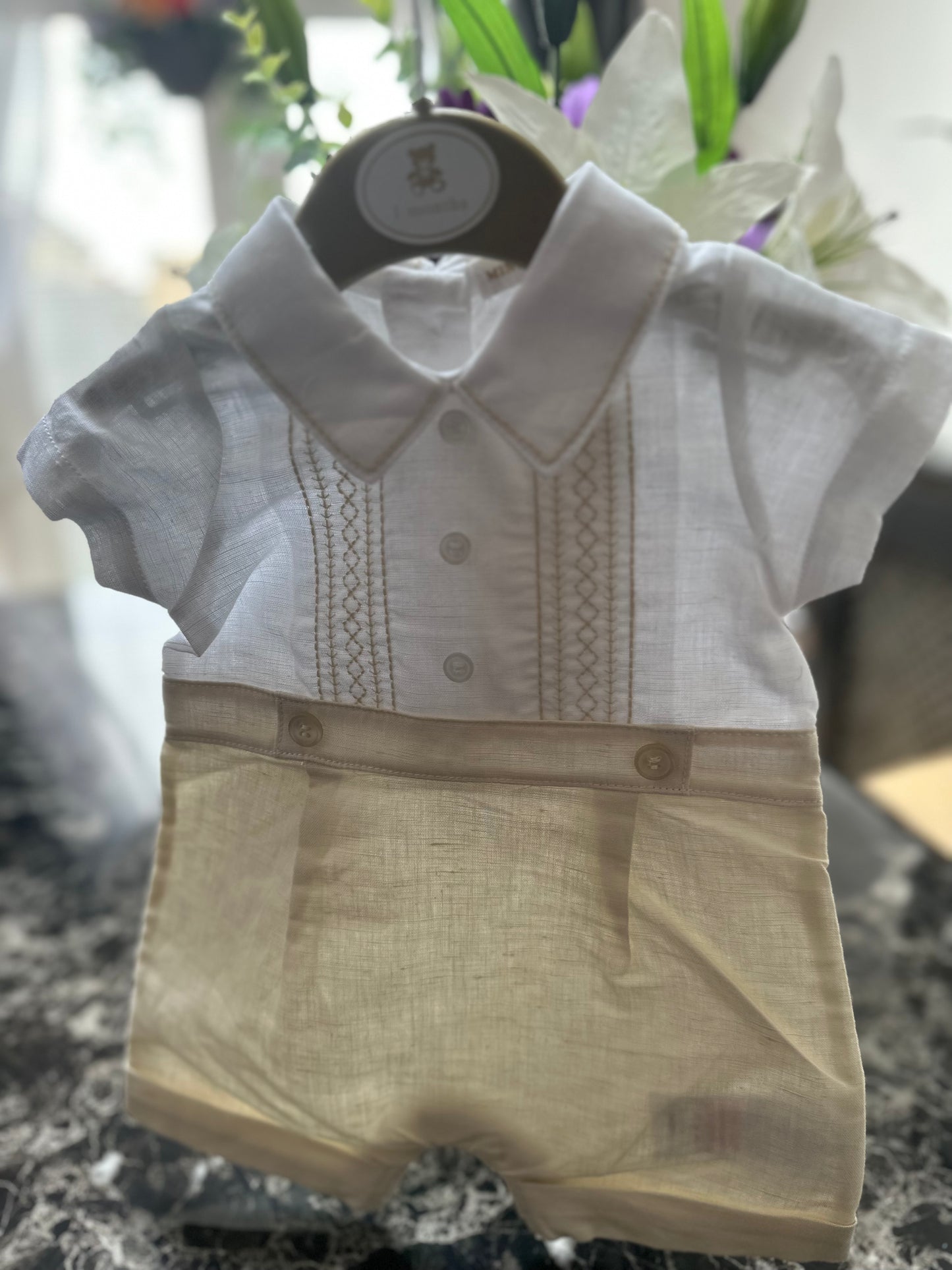 Mintini Linen Smock Romper