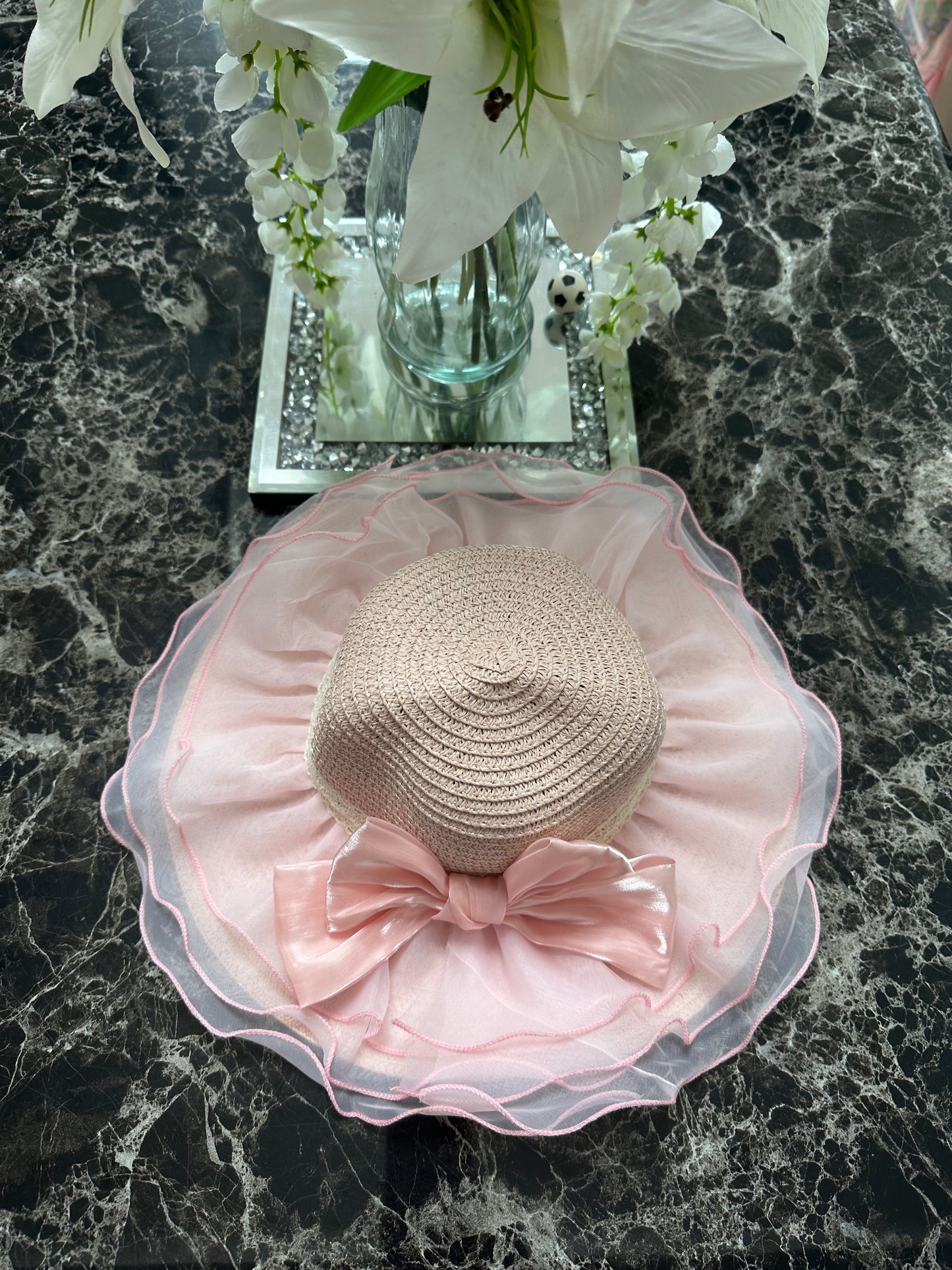 Pink Shimmer bow hat